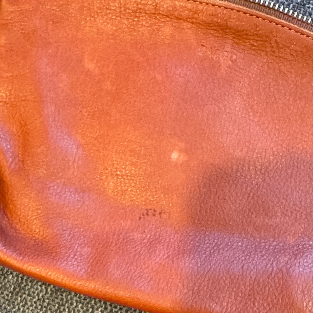 BAGGU Leather Zip Pouch in Warm Brown - Picture 3 of 8